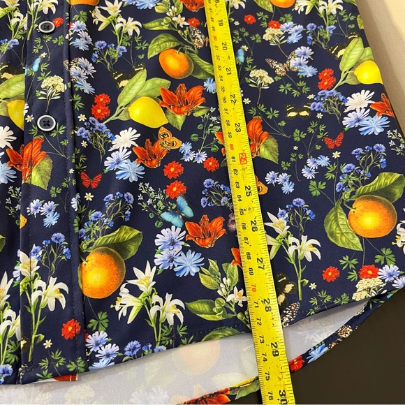 NWT Fried Denim Tropical Print Button Up Short Sleeve Shirt - Picture 13 of 13